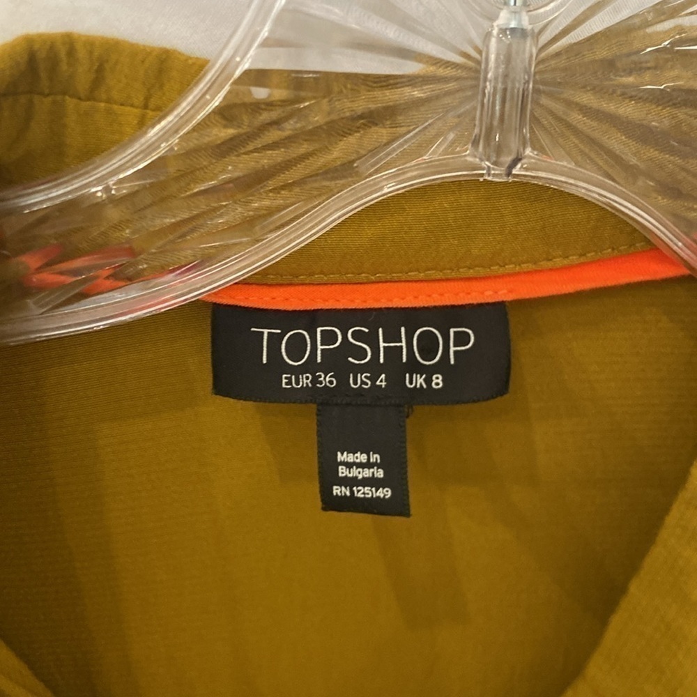 Topshop mustard button drawstring dress size 4 - Picture 4 of 6